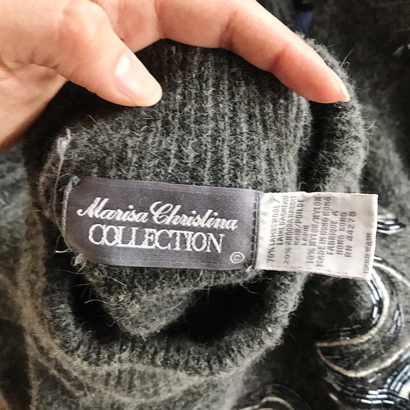 Vintage Beaded Wool Sweater - Picture 7 of 7